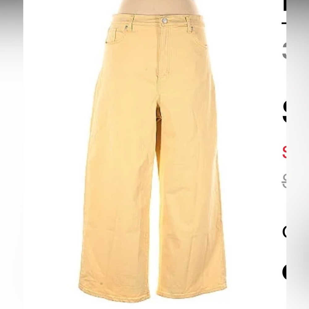 Yellow wide leg banana republic jeans